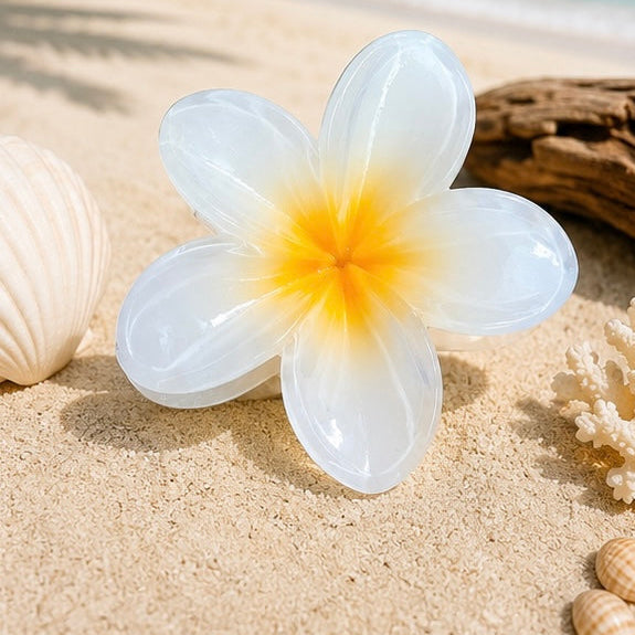 Corail Reef – Pince à cheveux fleur tropicale corail – Karélia